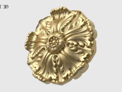 Renaissance Rosette Flower 3D print model