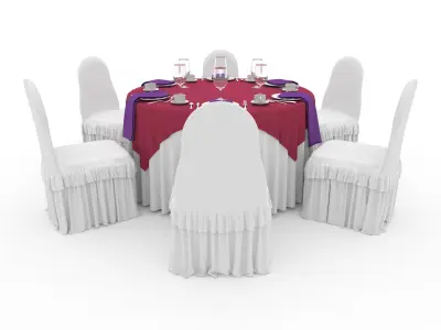 Banquet Table and Chair 39 3D model