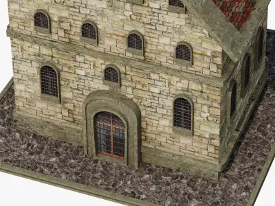 Model Of An Old Building Low-poly 3D model