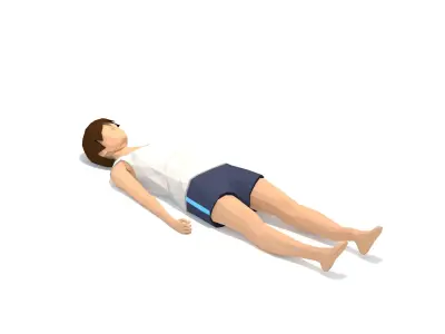 Happy Baby Yoga Exercise Woman Animation Low-poly 3D model