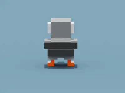 Voxel Pigeon Low-poly 3D model