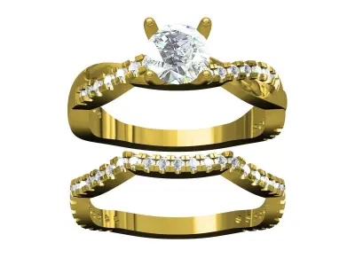 Twisted Infinity Wedding Ring With Band 3D print model