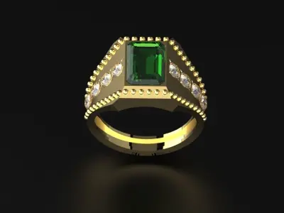 Emerald Ring Free 3D print model purchase