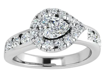 Pear Halo Ring 4374 3D print model