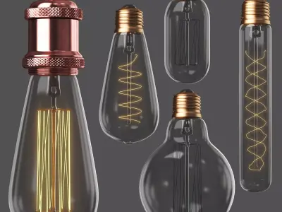 Loft Edison Lamps ON OFF 3D model