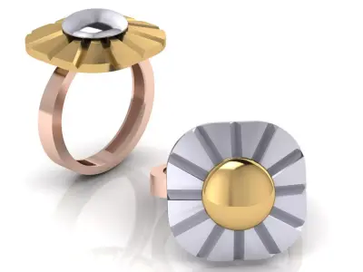 Luxury 3 piece women ring 3D print model