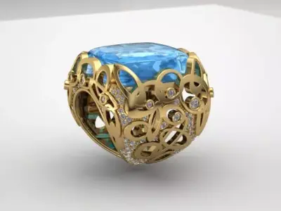 Designer ring 3D print model purchase