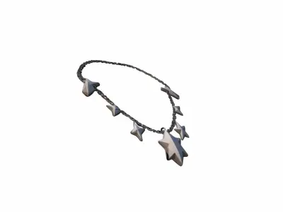 3d Render Gold And Diamond  Silver Necklace Jewellers 3D model