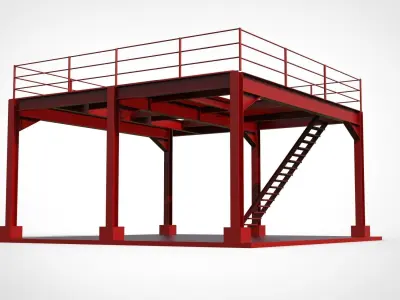 Metal platform 3D model