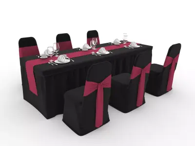 Banquet Table and Chair 129 3D model