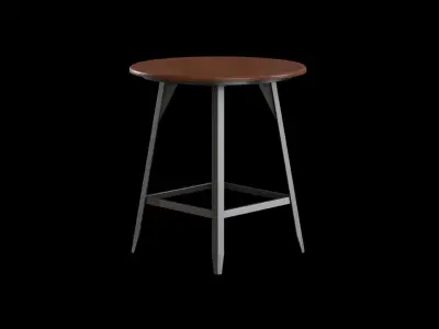 Hudson Pub Table walnut Low-poly 3D model