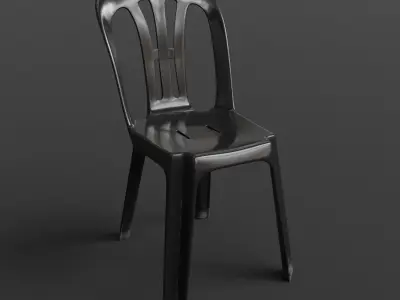 Stackable Plastic Chair Low-poly 3D model