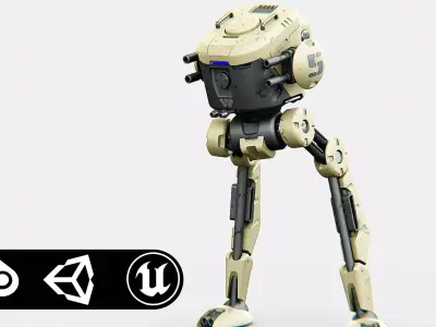 M-200 WALKER Rigged for Unreal Engine - Unity - MIXAMO  3D model