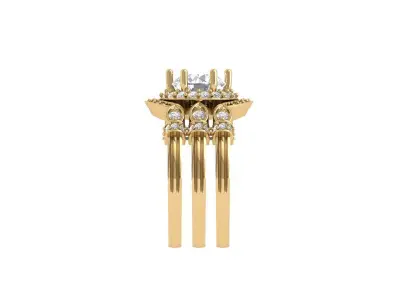Solitaire Engagement Art Deco Ring 3D print model 5