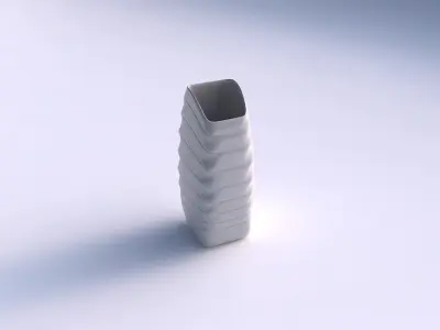 Vase arc rectangle with smooth horizontal dents 2 3D print model