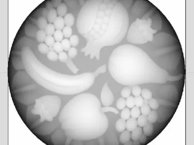 Fruit-Themed 3D Bas Relief Model for CNC and Engraving 3D print model
