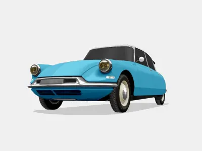 Citroen ID DS 19 sedan 1955 Low-poly 3D model