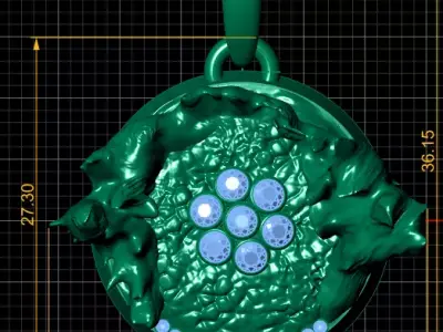 gold crater pendant  3D printable model  3D print model