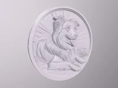 Border Collie 4 basrelief for 3D printing 3D print model