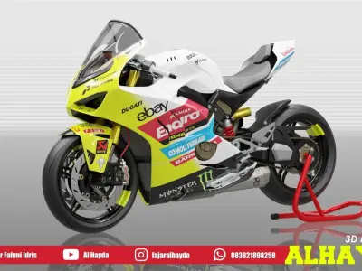 Panigale Superleggera V4 VR 46 Team Low-poly 3D model