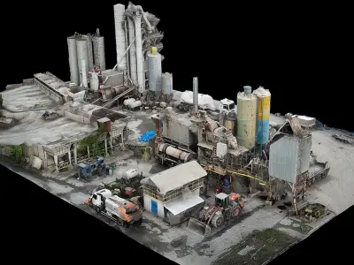 factory plant industrial terrain dronescan   3D model