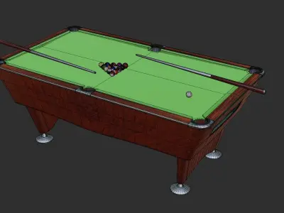 Billiard pool table Low-poly 3D model Low-poly 3D model