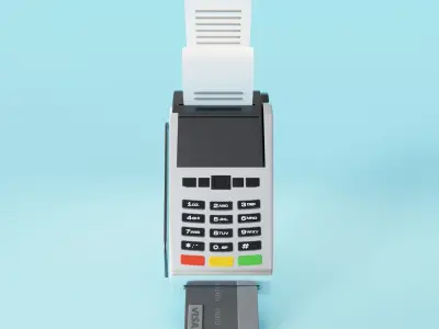 Simple Low Poly Isometric Debit Card EDC Low-poly 3D model