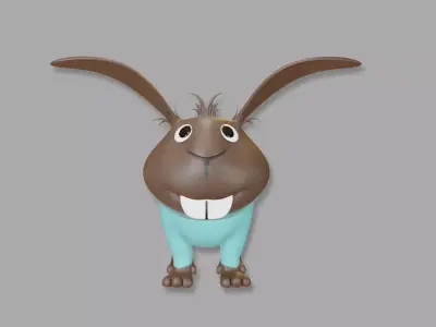 Bunny toon style 3 Low-poly 3D model