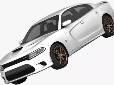 Dodge Charger SRT Hellcat 2015 detailed interior 3D model