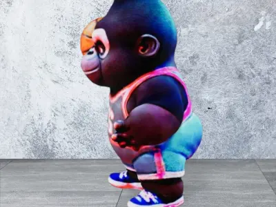 basketball monkey 3D print model