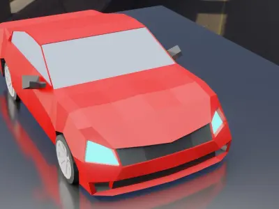 Low Poly Simple Car Low-poly 3D model