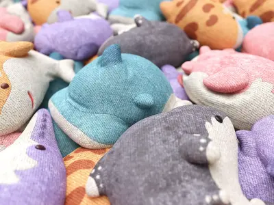 Pillow Tiny Shark Low-poly 3D model