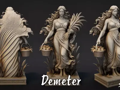Demeter Statue Low-poly 3D model