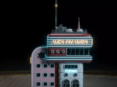 SCIFI ATOMPUNK BUILDING 06 Low-poly 3D model