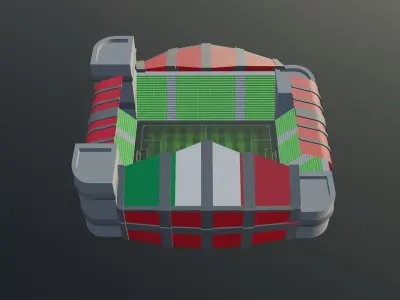 Football Stadium - Italy Low-poly 3D model