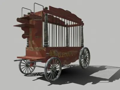 Circus Wagon Free low-poly 3D model