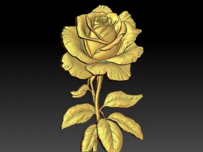 3 Rose CNC Relief Model 3D print model