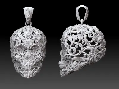 Skull ornamental  pendant jewelry 3D print model