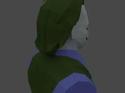 Low poly Joker bust for paper craft 3D print model