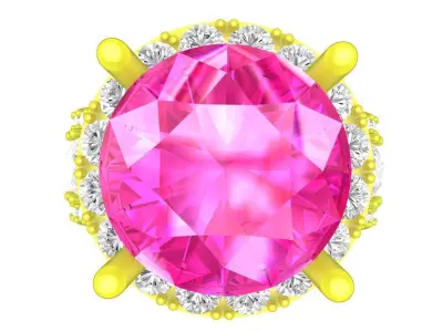 Luxury Halo Eternity Diamond Engagement Ring 3D Model A7369 3D print model