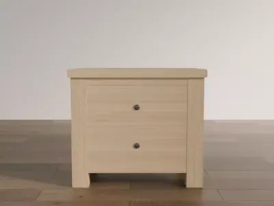 Classic Light Wood Nightstand Low-poly 3D model