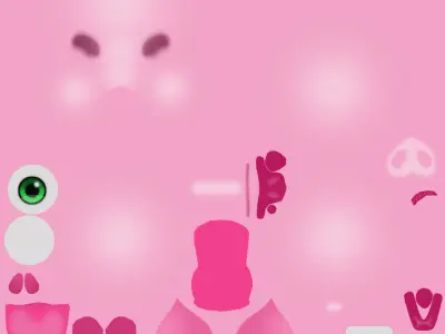 PinkPink little sow in pink 3D model