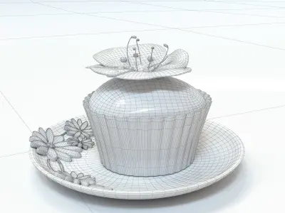 Handmade tea set 3D model