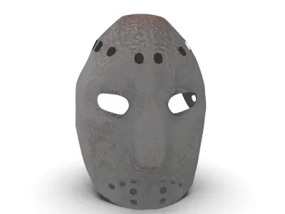 Low-poly rock style hockey goalie mask Low-poly 3D model