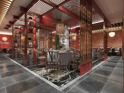Luxury Chinese restaurant 122 3D model