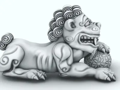 Foo Dog Fu Dog Chinese Dog 3D print model 3D print model