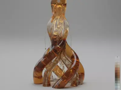 Translucent Amber Resin Table Lamp 3D print model