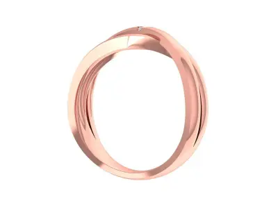 Round Diamond Women Wedding Band 3dm STL OBJ FBX Render Details 3D print model