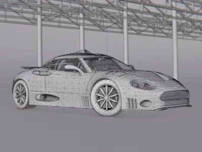 Spyker C8 Laviolette Low-poly 3D model