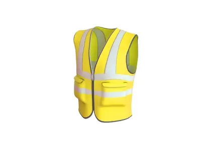 Realistic Worker Vest 006 Low-poly 3D model
